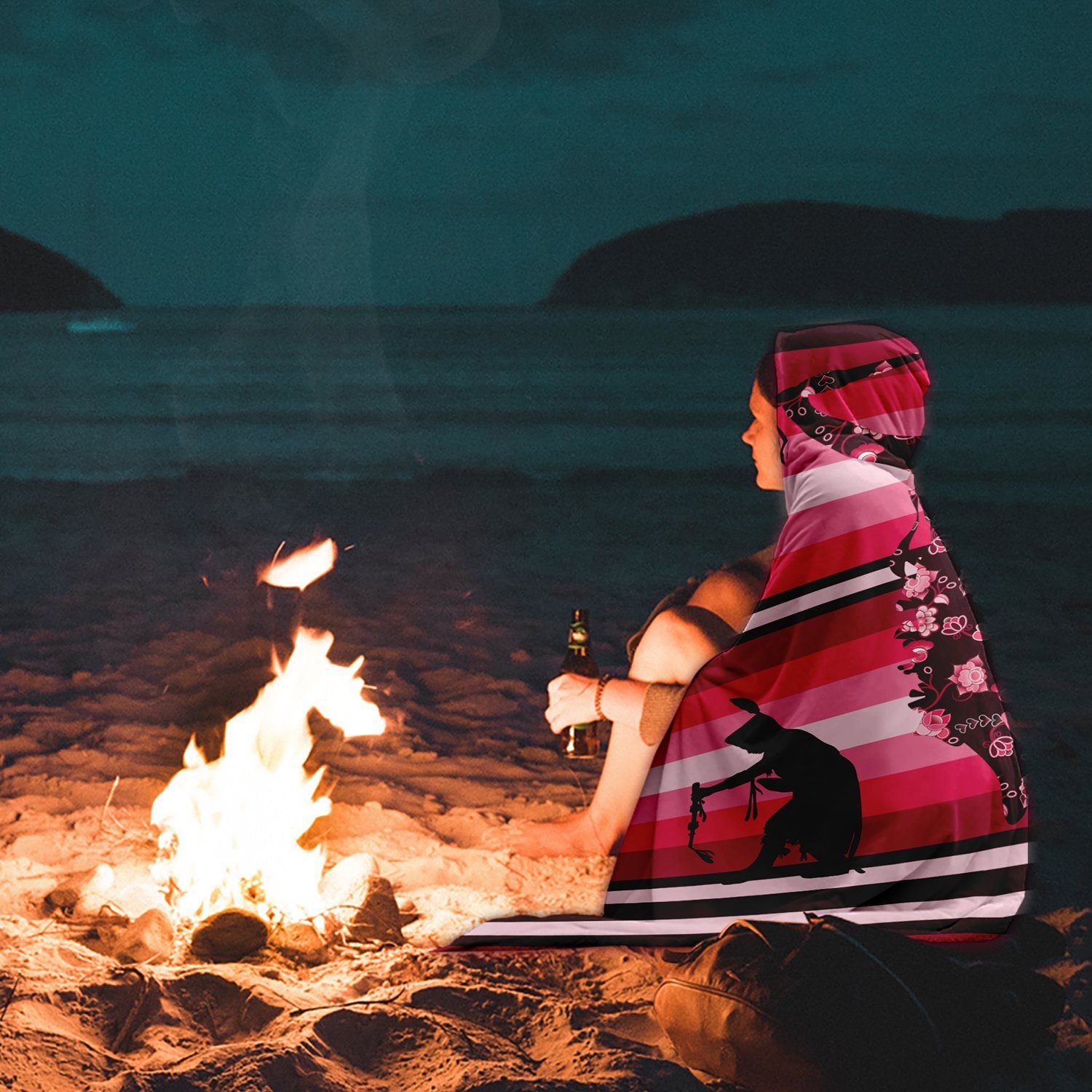 Dancers Floral Amour Hooded Blanket blanket 49 Dzine