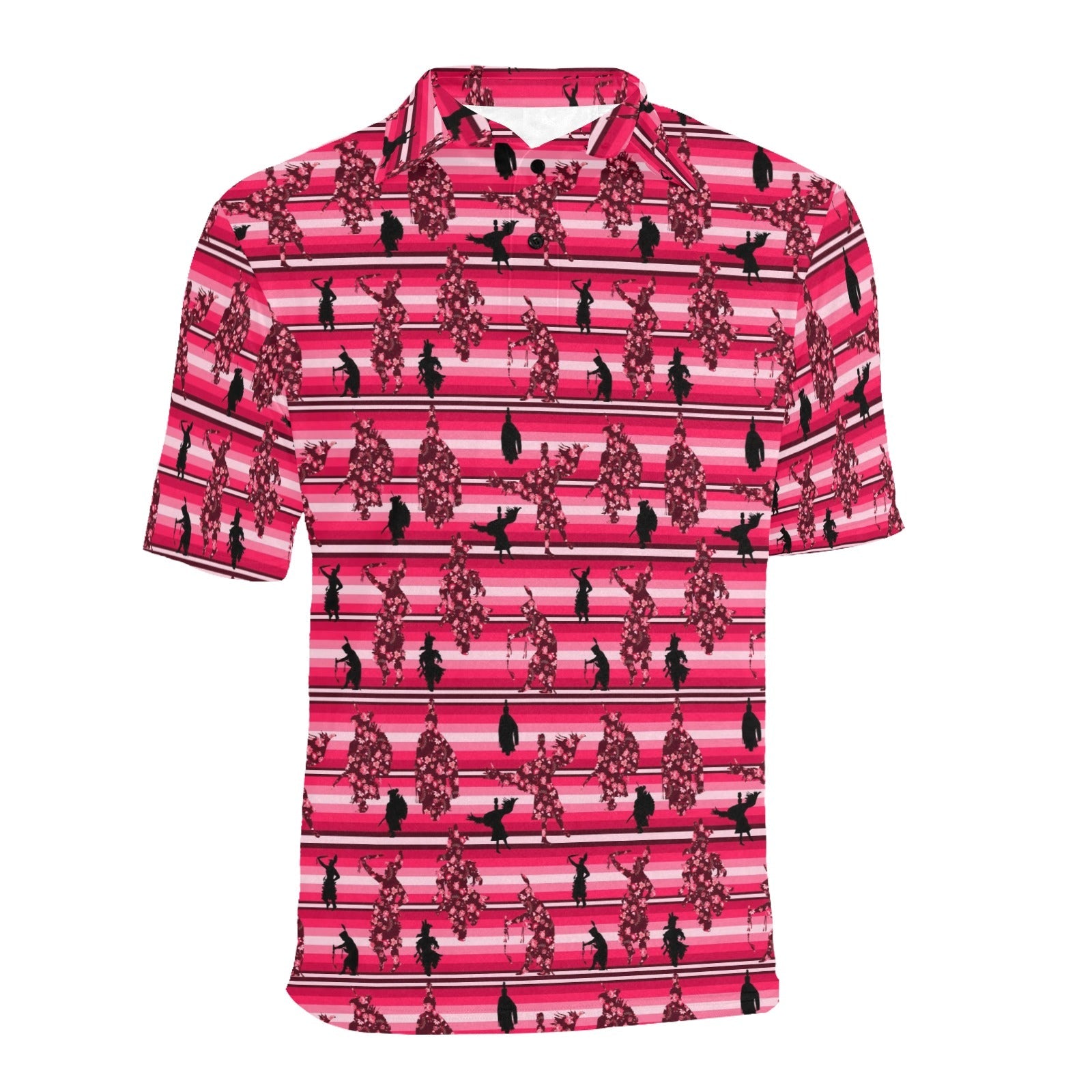Dancers Floral Amour Men's All Over Print Polo Shirt (Model T55) Men's Polo Shirt (Model T55) e-joyer