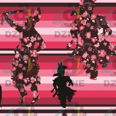 Dancers Floral Amour Satin Fabric 49DzineStore