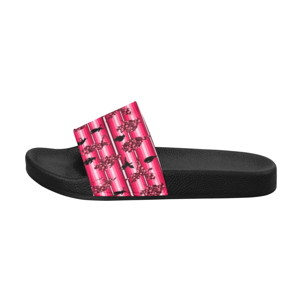 Dancers Floral Amour Women's Slide Sandals (Model 057) sandals e-joyer