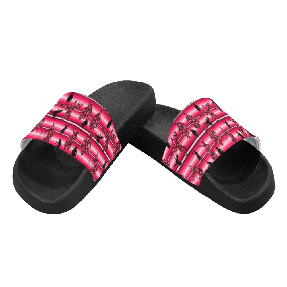 Dancers Floral Amour Women's Slide Sandals (Model 057) sandals e-joyer