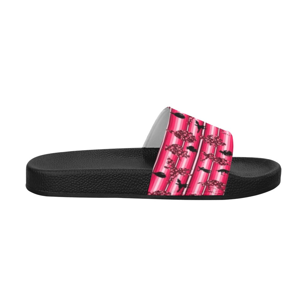 Dancers Floral Amour Women's Slide Sandals (Model 057) sandals e-joyer