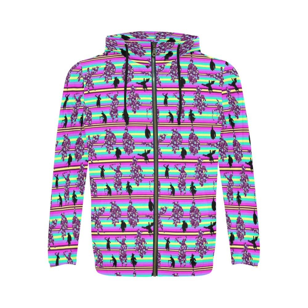Dancers Floral Contest All Over Print Full Zip Hoodie for Men (Model H14) hoodie e-joyer