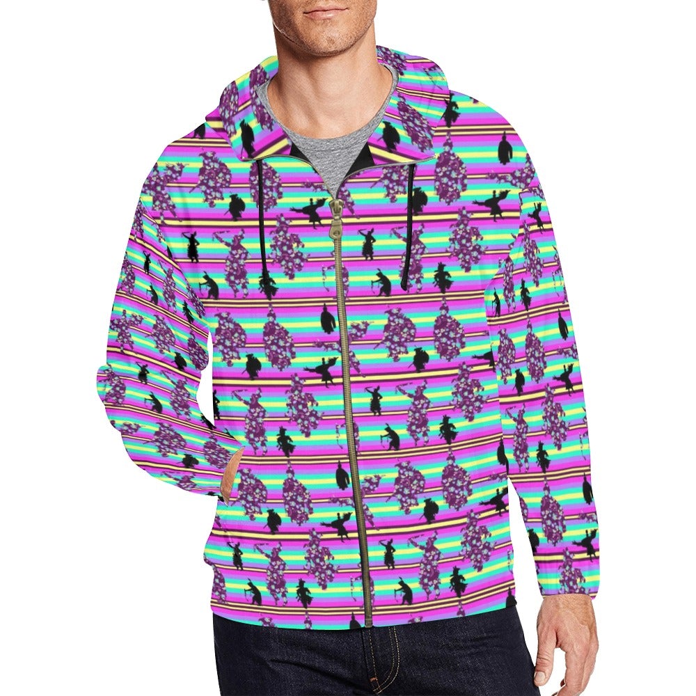 Dancers Floral Contest All Over Print Full Zip Hoodie for Men (Model H14) hoodie e-joyer