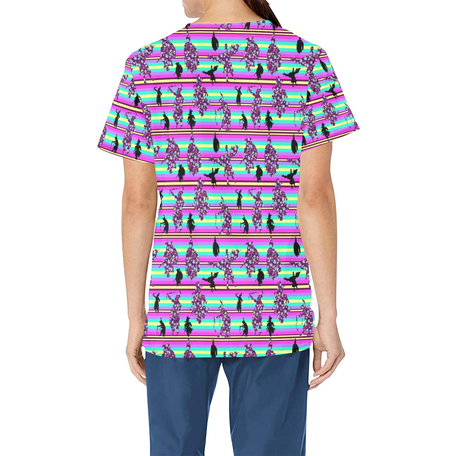 Dancers Floral Contest All Over Print Scrub Top Scrub Top e-joyer