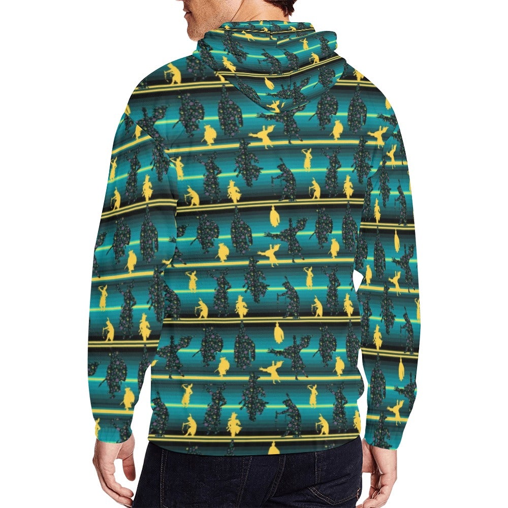 Dancers Inspire Green All Over Print Full Zip Hoodie for Men (Model H14) hoodie e-joyer