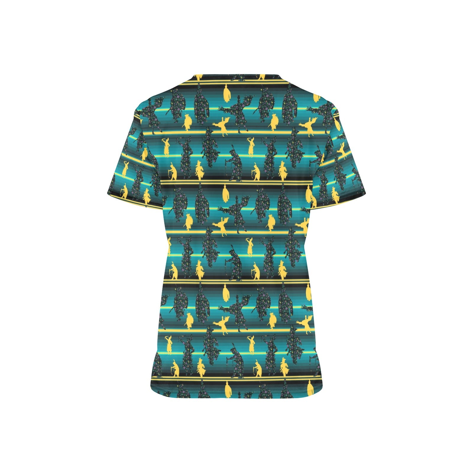 Dancers Inspire Green All Over Print Scrub Top Scrub Top e-joyer