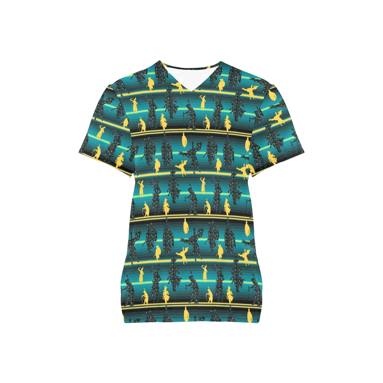 Dancers Inspire Green All Over Print Scrub Top Scrub Top e-joyer