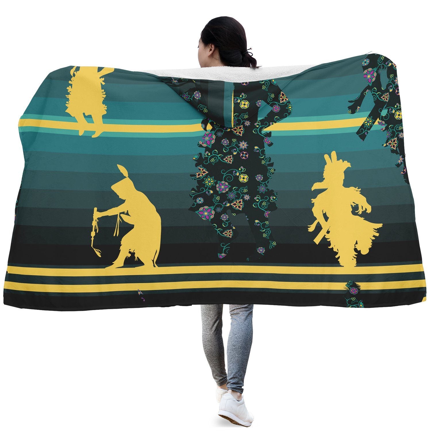Dancers Inspire Green Hooded Blanket blanket 49 Dzine