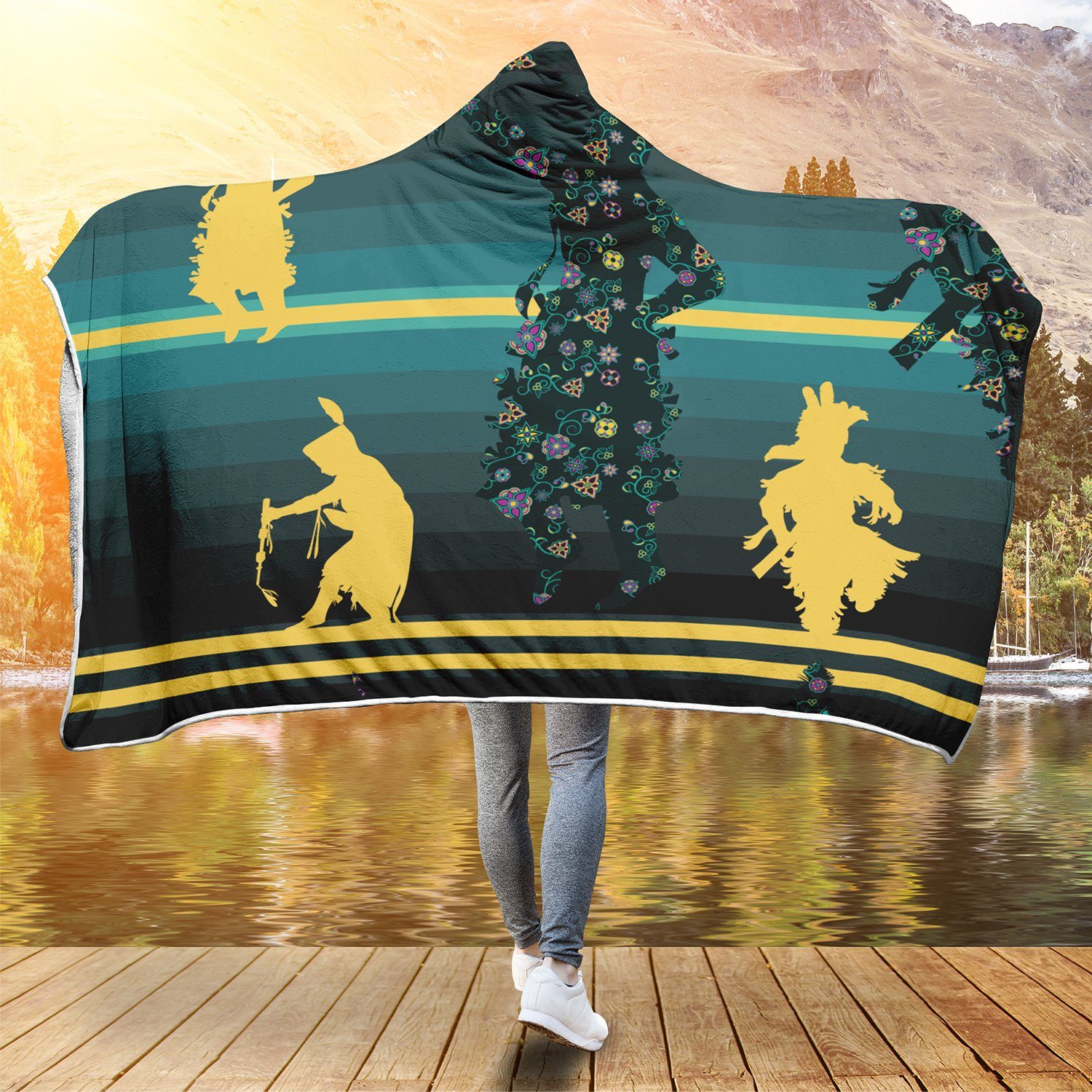 Dancers Inspire Green Hooded Blanket blanket 49 Dzine