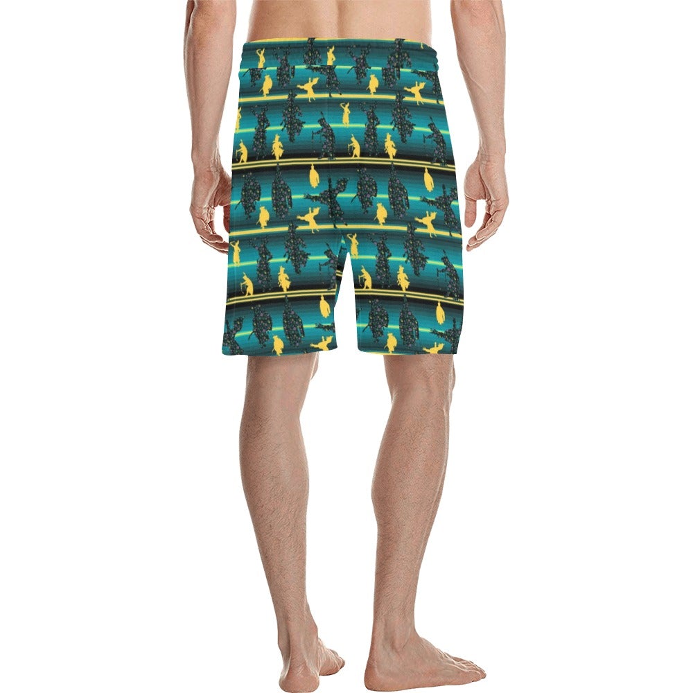Dancers Inspire Green Men's All Over Print Casual Shorts (Model L23) short e-joyer