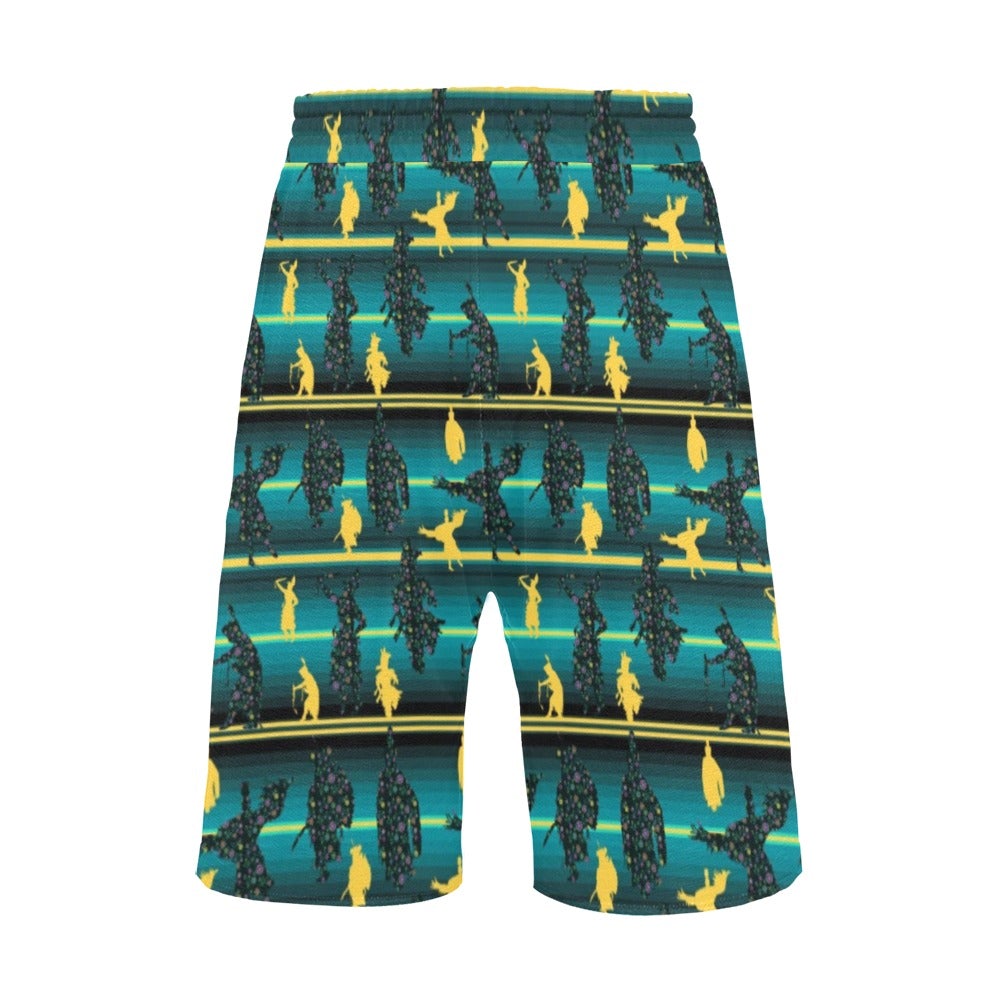 Dancers Inspire Green Men's All Over Print Casual Shorts (Model L23) short e-joyer