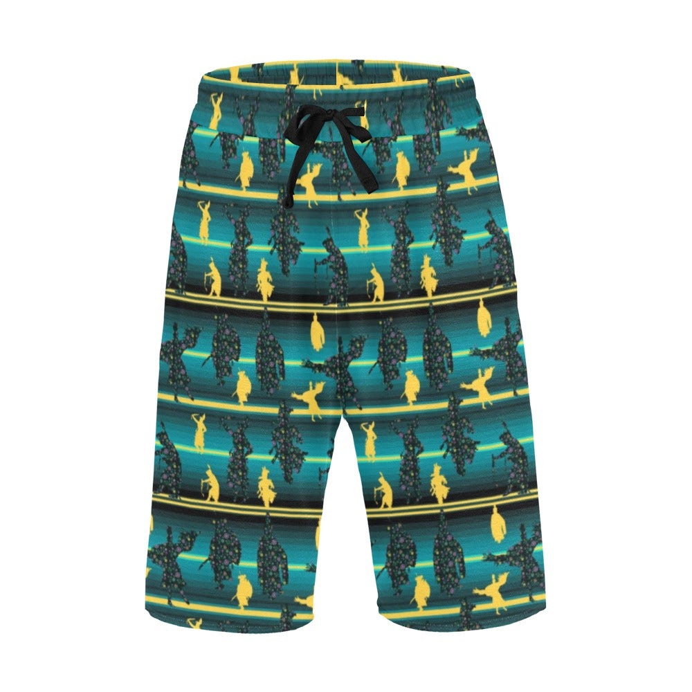 Dancers Inspire Green Men's All Over Print Casual Shorts (Model L23) short e-joyer