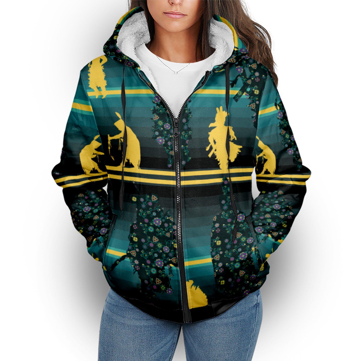 Dancers Inspire Green Sherpa Hoodie hoodie Herman