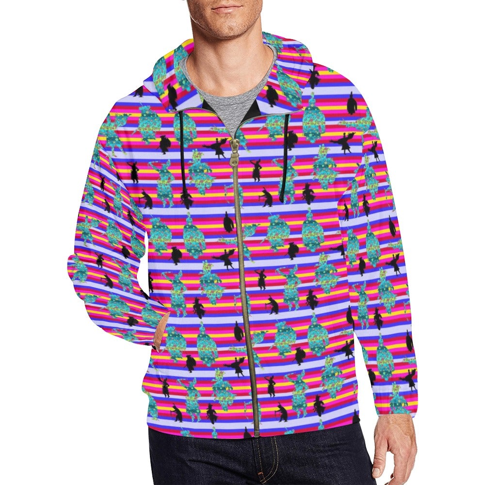 Dancers Sky Dance All Over Print Full Zip Hoodie for Men (Model H14) hoodie e-joyer