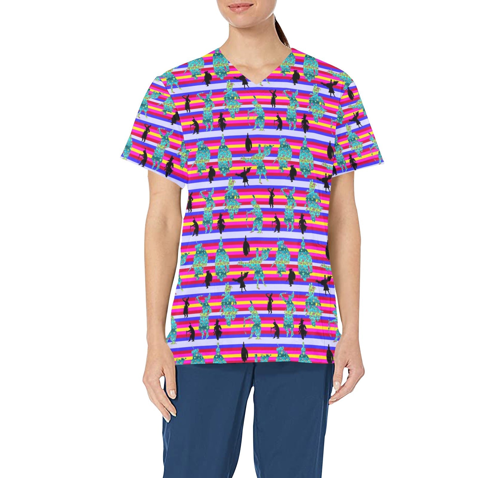 Dancers Sky Dance All Over Print Scrub Top Scrub Top e-joyer