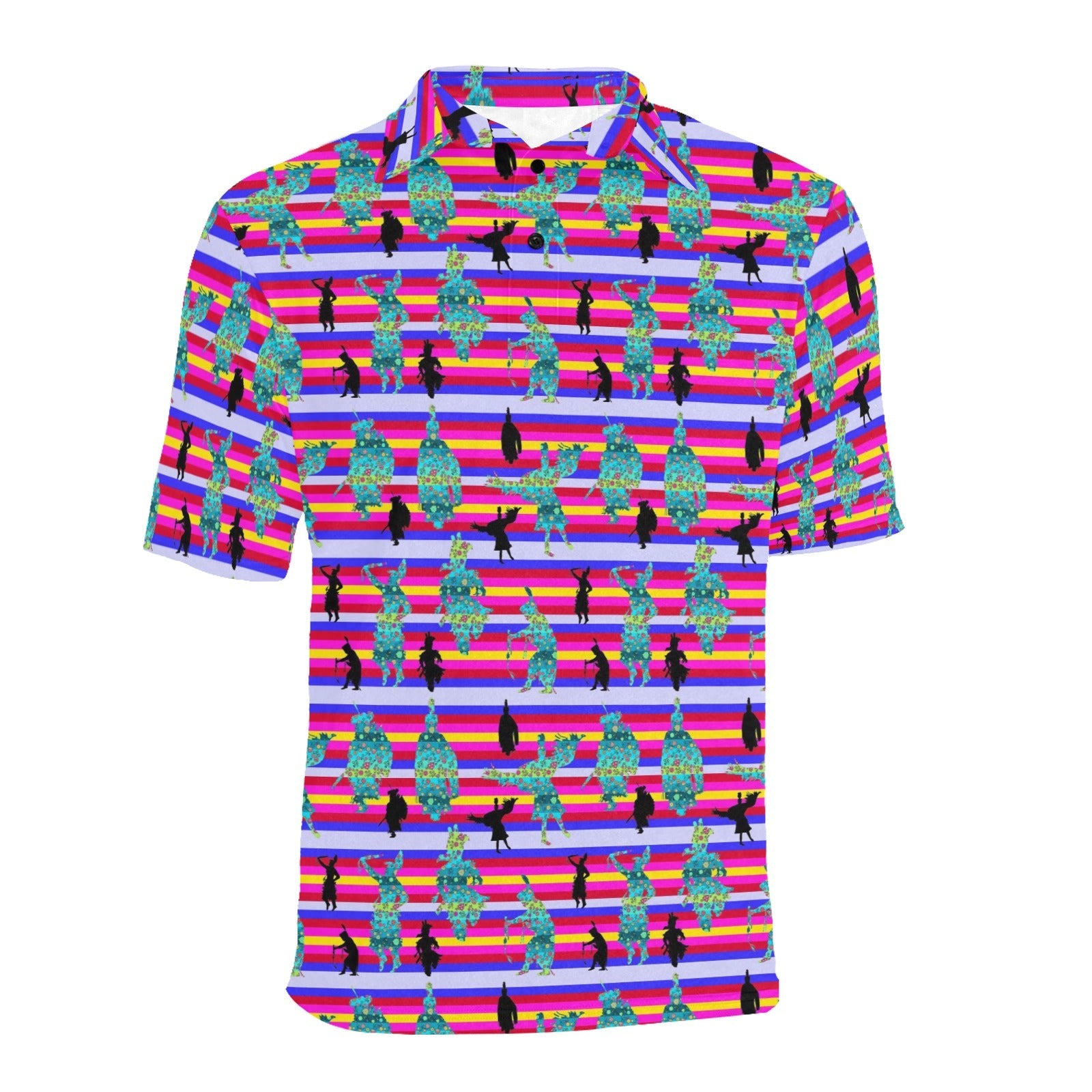 Dancers Sky Dance Men's All Over Print Polo Shirt (Model T55) Men's Polo Shirt (Model T55) e-joyer
