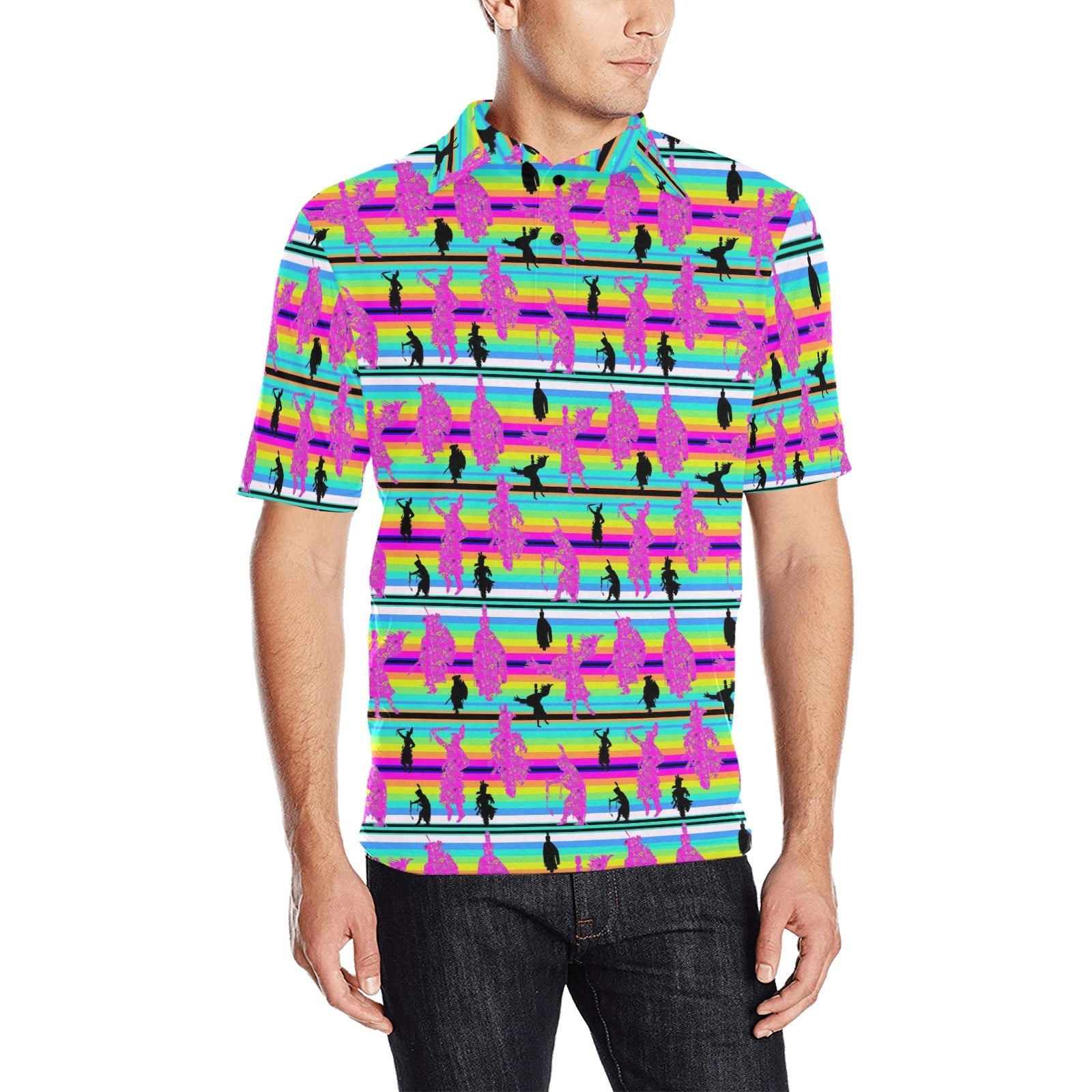 Dancers Sunset Contest Men's All Over Print Polo Shirt (Model T55) Men's Polo Shirt (Model T55) e-joyer
