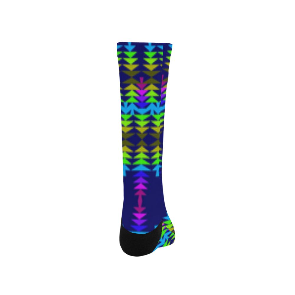 Dark Blue Sage with Eagle Feather Trouser Socks Trouser Socks e-joyer