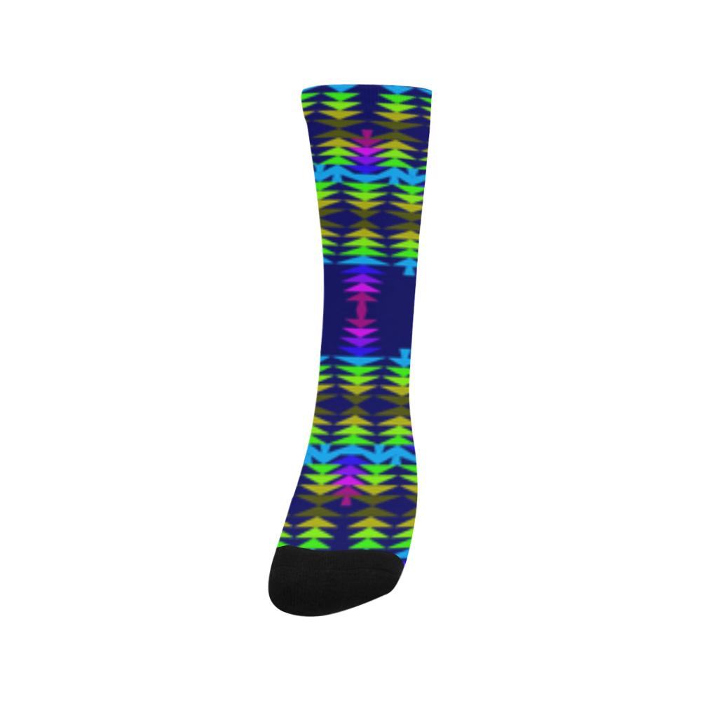 Dark Blue Sage with Eagle Feather Trouser Socks Trouser Socks e-joyer