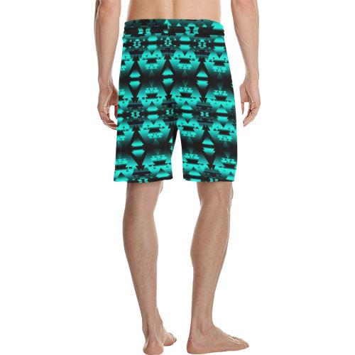 Dark Deep Lake Winter Camp Men's All Over Print Casual Shorts (Model L23) Men's Casual Shorts (L23) e-joyer