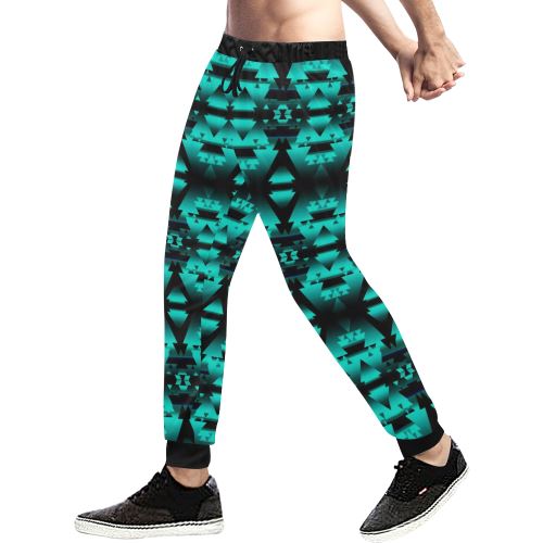 Dark-Deep Lake-Winter-Camp Men's All Over Print Sweatpants (Model L11) Men's All Over Print Sweatpants (L11) e-joyer