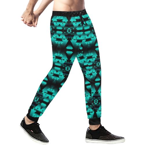 Dark-Deep Lake-Winter-Camp Men's All Over Print Sweatpants (Model L11) Men's All Over Print Sweatpants (L11) e-joyer