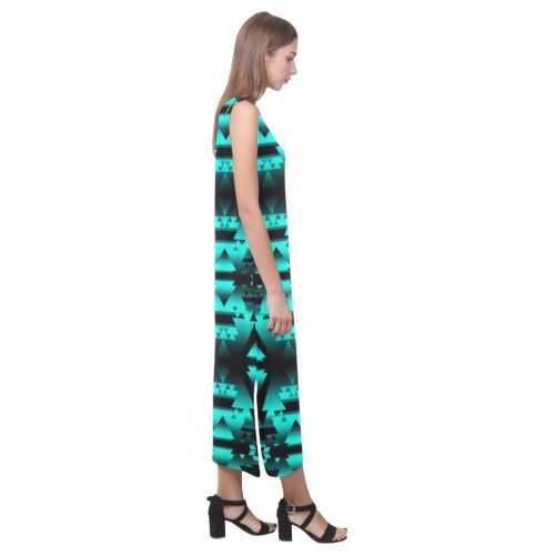 Dark-Deep Lake-Winter-Camp Phaedra Sleeveless Open Fork Long Dress (Model D08) Phaedra Sleeveless Open Fork Long Dress (D08) e-joyer