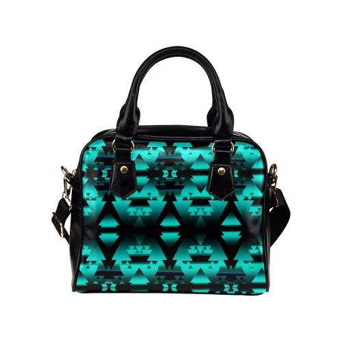 Dark-Deep Lake-Winter-Camp Shoulder Handbag (Model 1634) Shoulder Handbags (1634) e-joyer