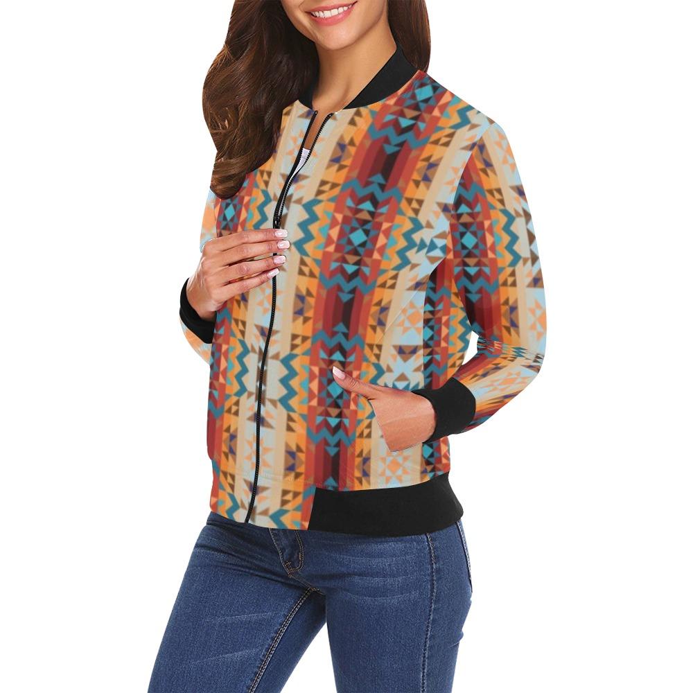 Dark Sandway All Over Print Bomber Jacket for Women (Model H19) All Over Print Bomber Jacket for Women (H19) e-joyer
