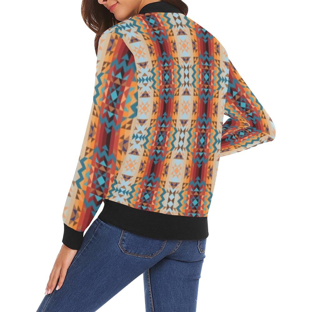 Dark Sandway All Over Print Bomber Jacket for Women (Model H19) All Over Print Bomber Jacket for Women (H19) e-joyer