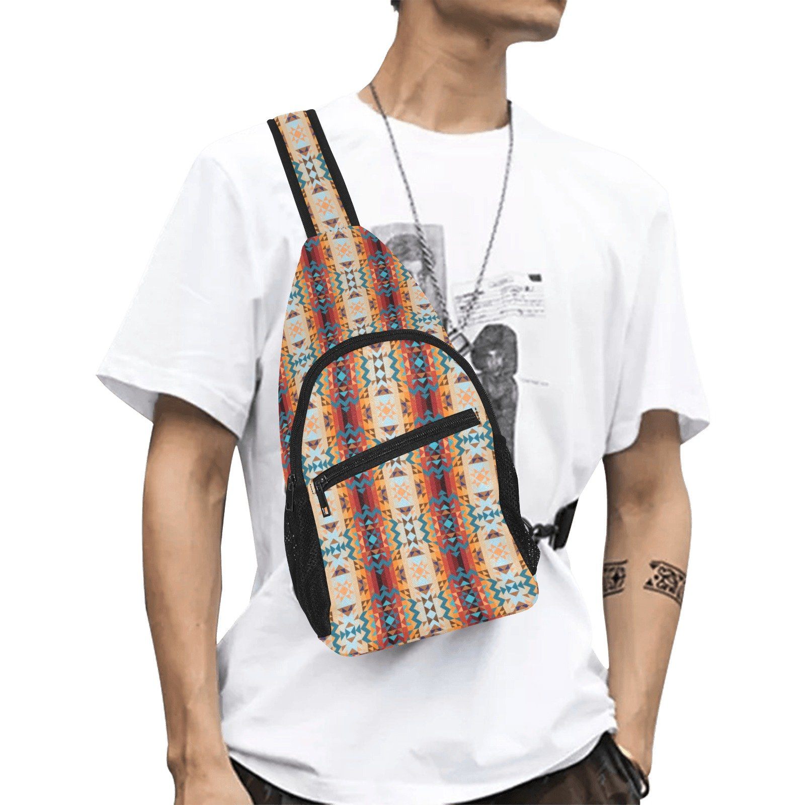 Dark Sandway All Over Print Chest Bag (Model 1719) All Over Print Chest Bag (1719) e-joyer
