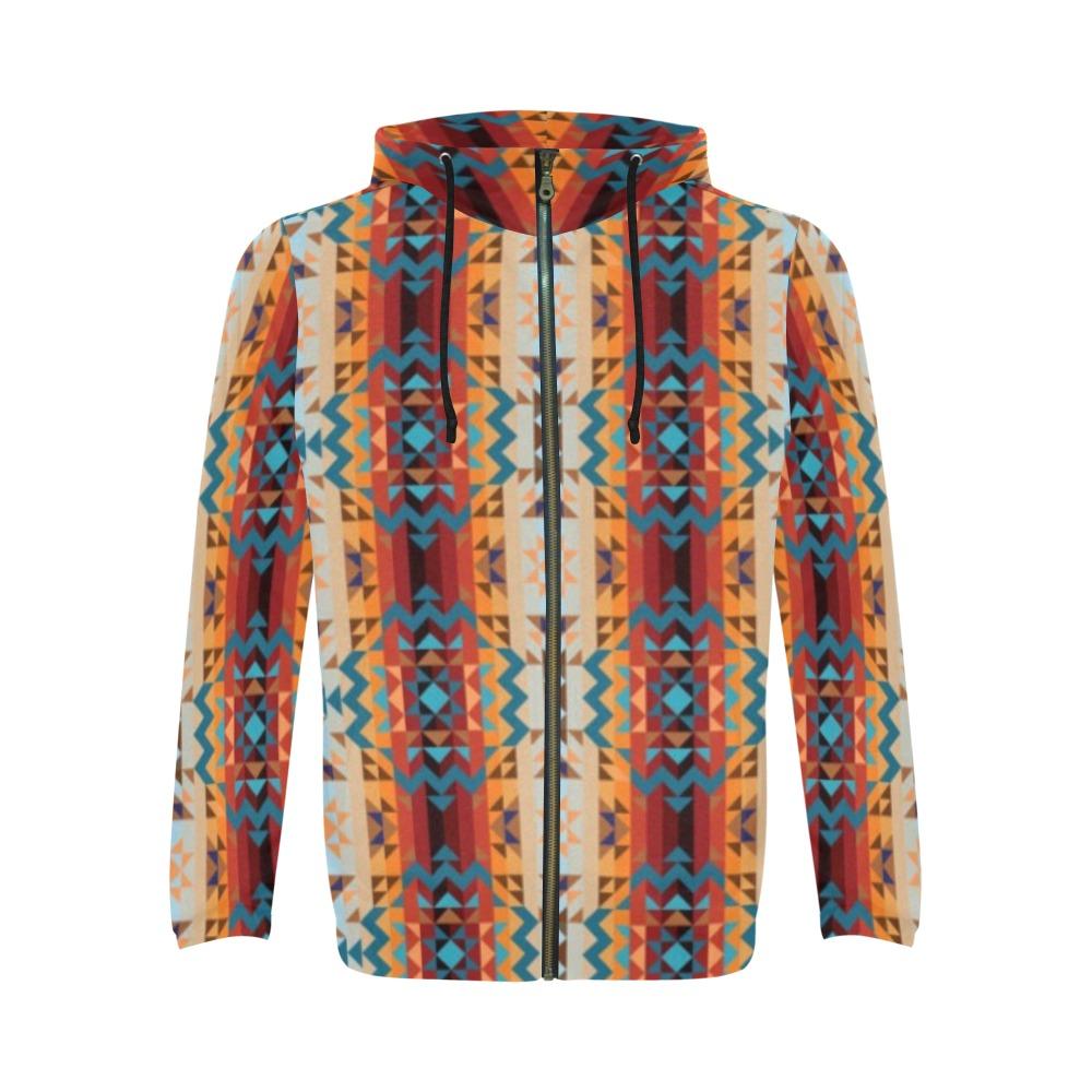 Dark Sandway All Over Print Full Zip Hoodie for Men (Model H14) All Over Print Full Zip Hoodie for Men (H14) e-joyer