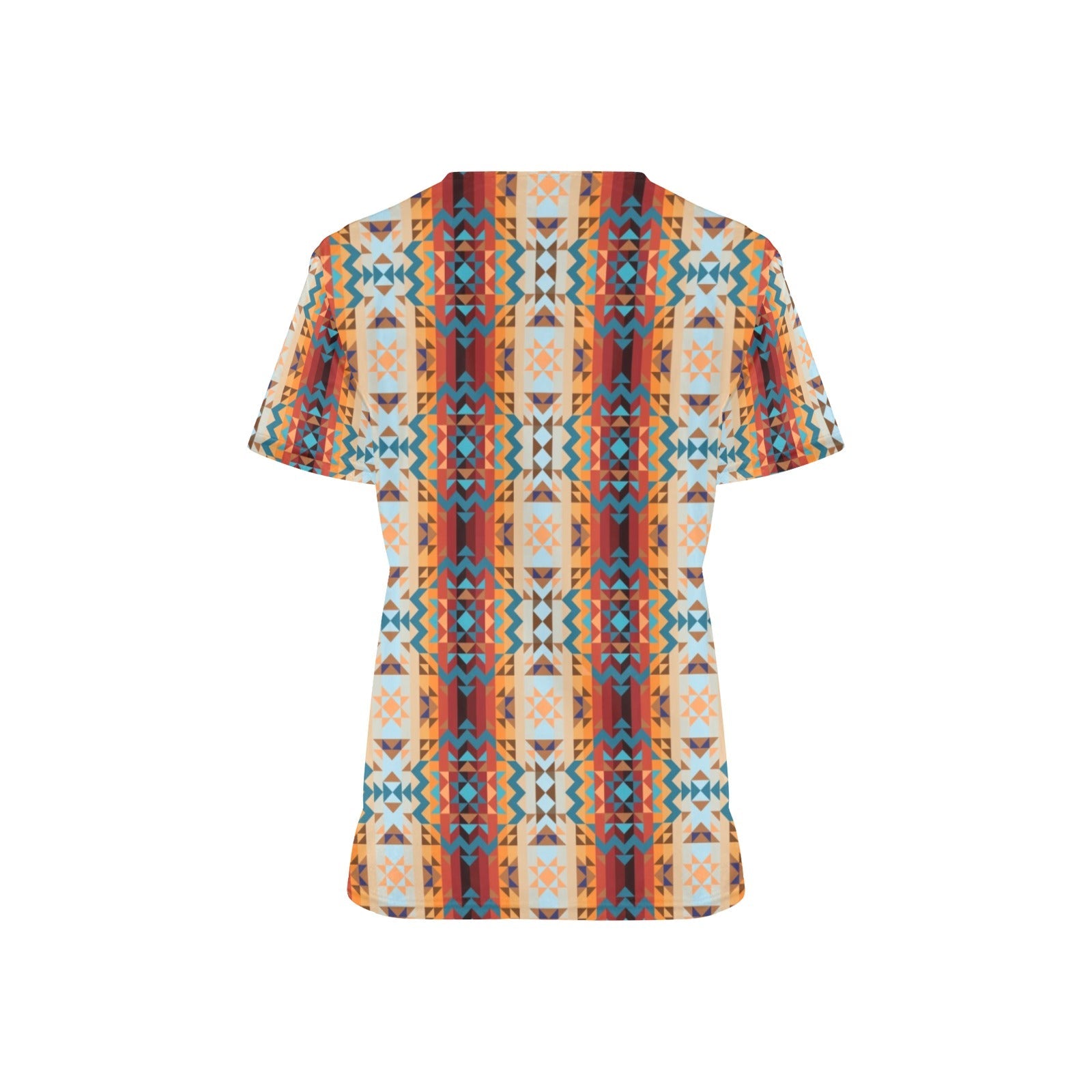 Dark Sandway All Over Print Scrub Top Scrub Top e-joyer