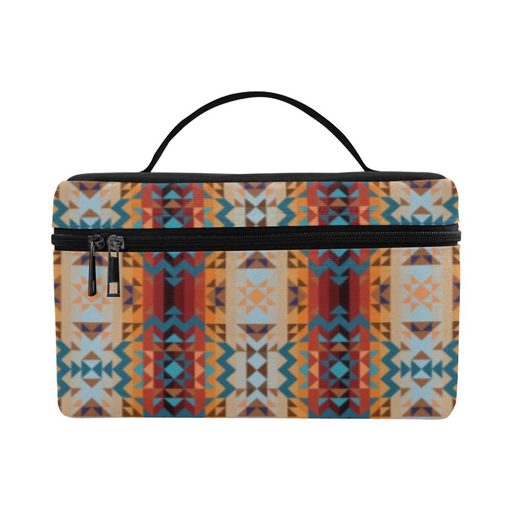 Dark Sandway Cosmetic Bag/Large (Model 1658) Cosmetic Bag e-joyer