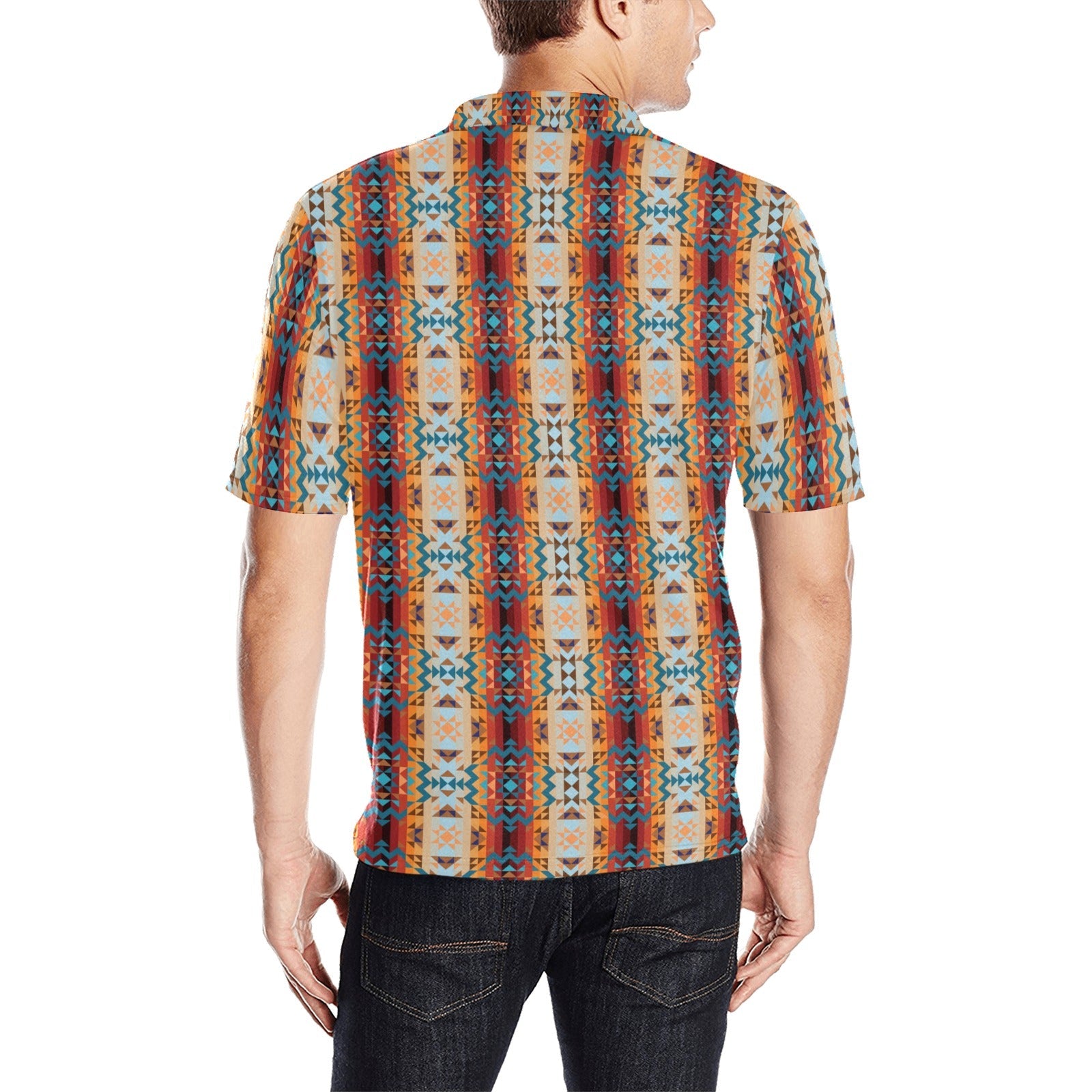 Dark Sandway Men's All Over Print Polo Shirt (Model T55) Men's Polo Shirt (Model T55) e-joyer