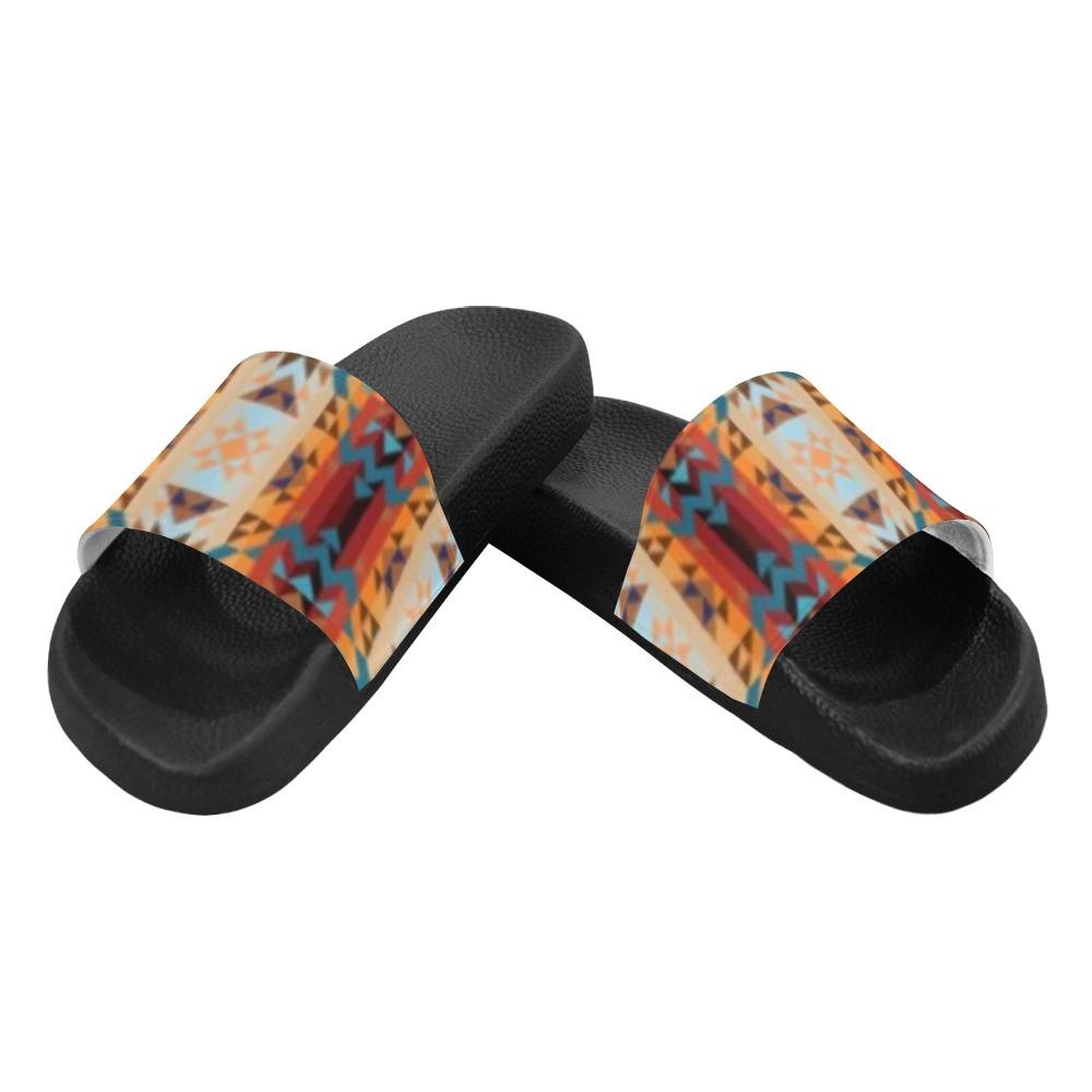 Dark Sandway Men's Slide Sandals (Model 057) Men's Slide Sandals (057) e-joyer