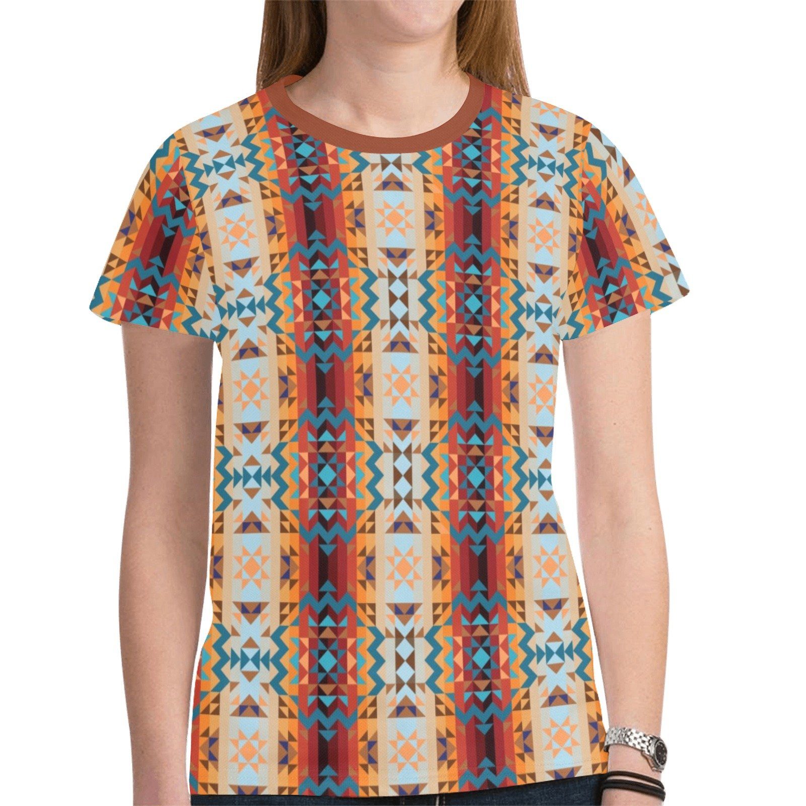 Dark Sandway New All Over Print T-shirt for Women (Model T45) tshirt e-joyer