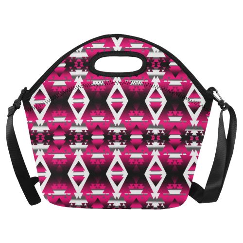 Dark Sunset Winter Camp Neoprene Lunch Bag/Large (Model 1669) Neoprene Lunch Bag/Large (1669) e-joyer