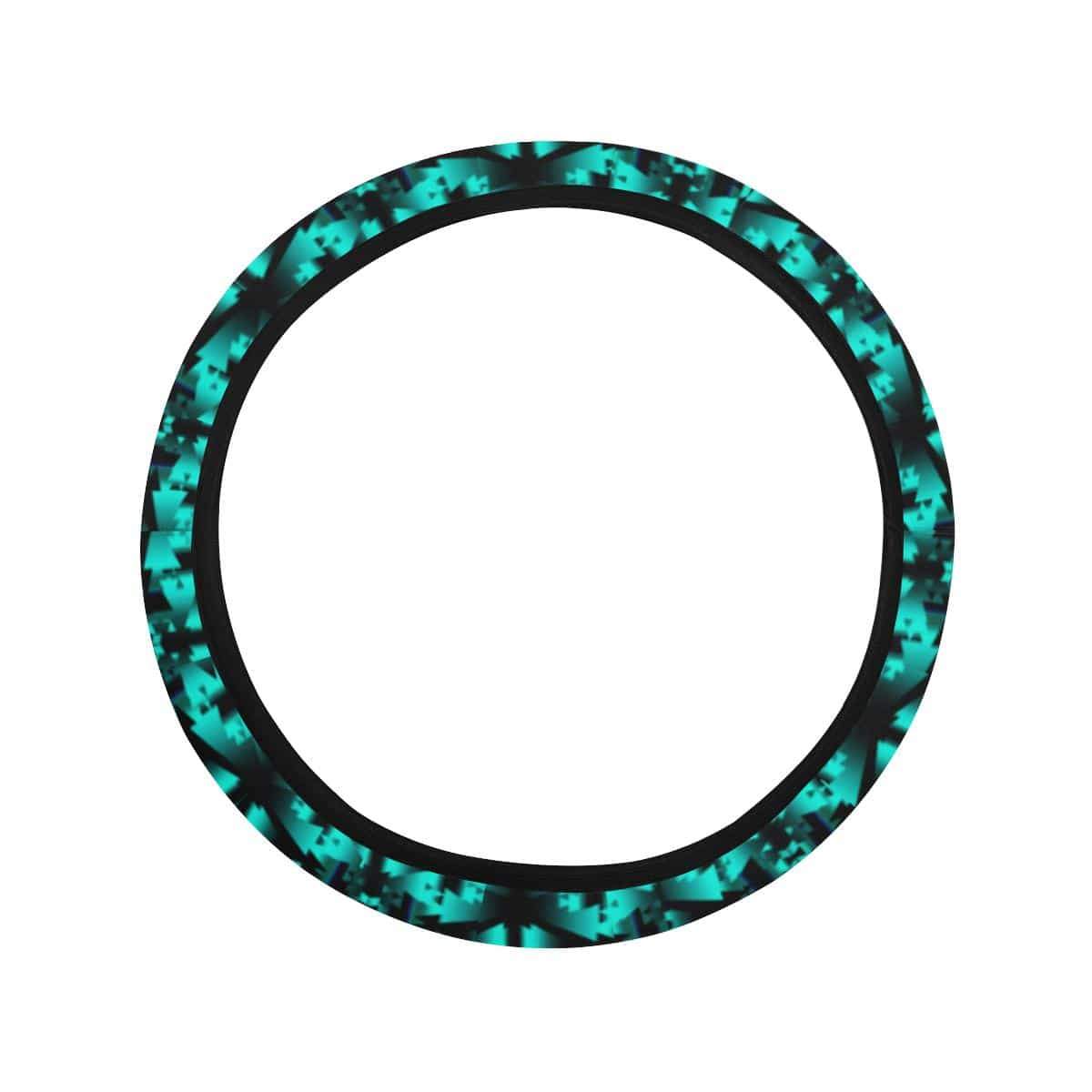 Dark Teal Winter Camp Steering Wheel Cover with Elastic Edge Steering Wheel Cover with Elastic Edge e-joyer 