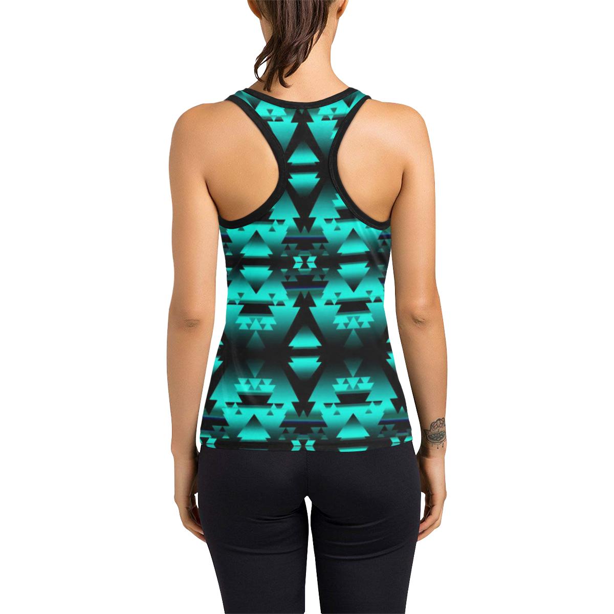 Dark Teal Winter Camp Women's Racerback Tank Top (Model T60) Racerback Tank Top (T60) e-joyer