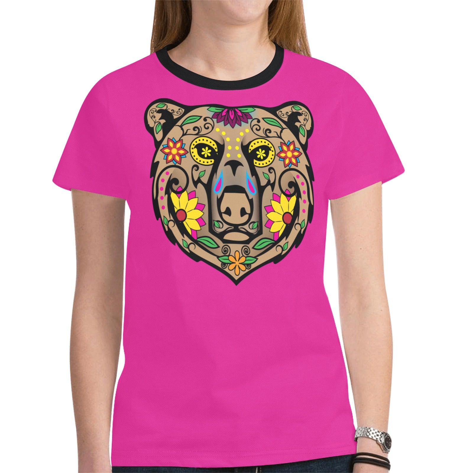 Bear Spirit Guide (Pink) T-shirt for Women