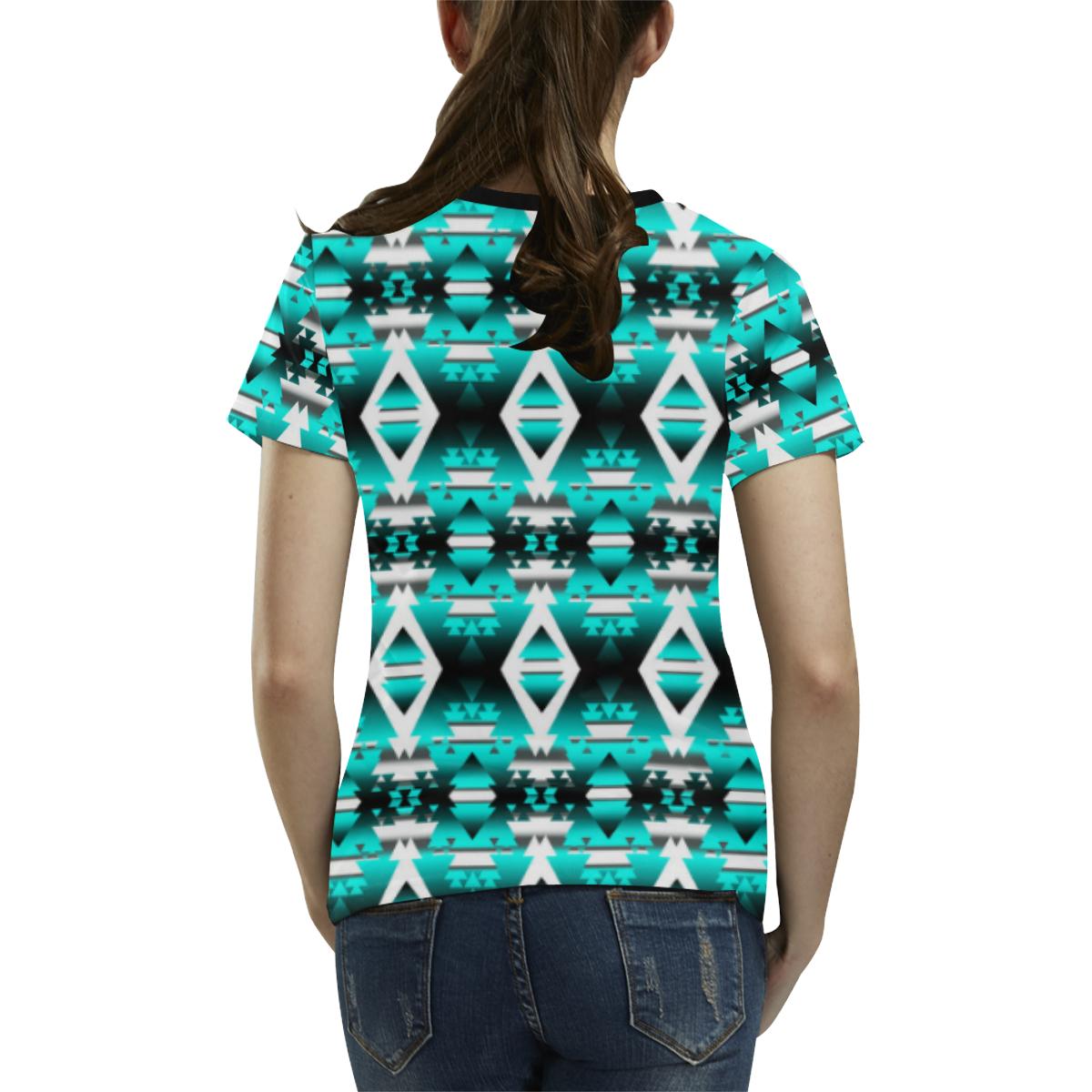 Deep Lake Winter Camp All Over Print T-shirt for Women/Large Size (USA Size) (Model T40) All Over Print T-Shirt for Women/Large (T40) e-joyer