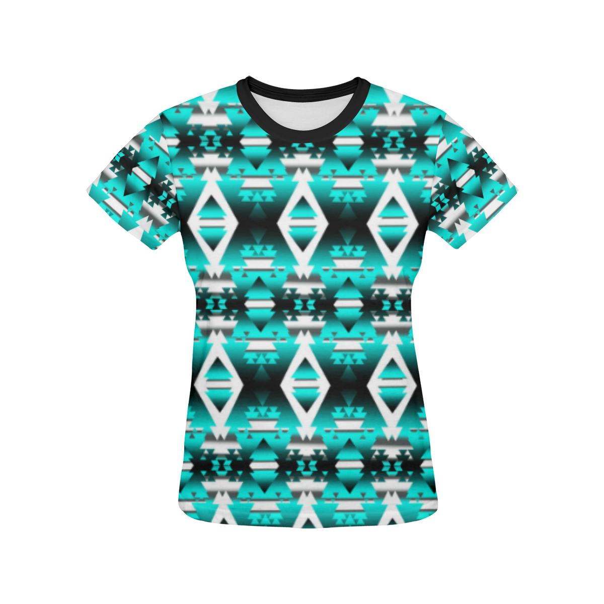 Deep Lake Winter Camp All Over Print T-shirt for Women/Large Size (USA Size) (Model T40) All Over Print T-Shirt for Women/Large (T40) e-joyer