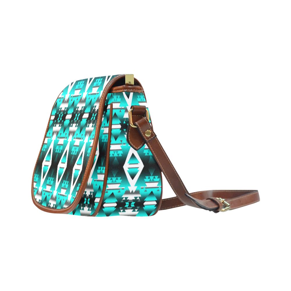 Deep Lake Winter Camp Saddle Bag/Small (Model 1649) Full Customization Saddle Bag/Small (Full Customization) e-joyer