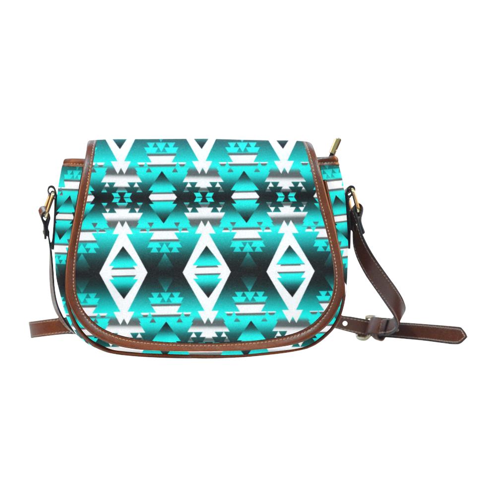 Deep Lake Winter Camp Saddle Bag/Small (Model 1649) Full Customization Saddle Bag/Small (Full Customization) e-joyer