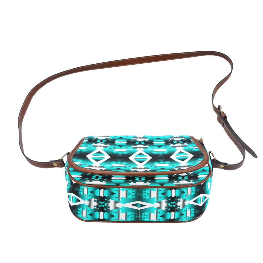 Deep Lake Winter Camp Saddle Bag/Small (Model 1649) Full Customization Saddle Bag/Small (Full Customization) e-joyer