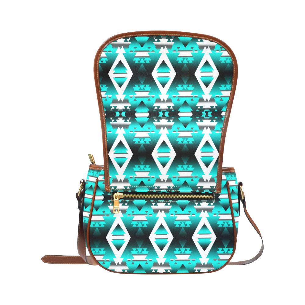 Deep Lake Winter Camp Saddle Bag/Small (Model 1649) Full Customization Saddle Bag/Small (Full Customization) e-joyer