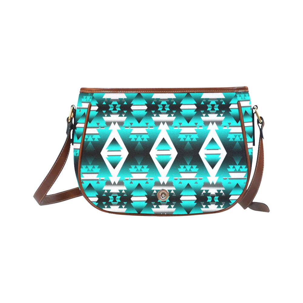 Deep Lake Winter Camp Saddle Bag/Small (Model 1649) Full Customization Saddle Bag/Small (Full Customization) e-joyer