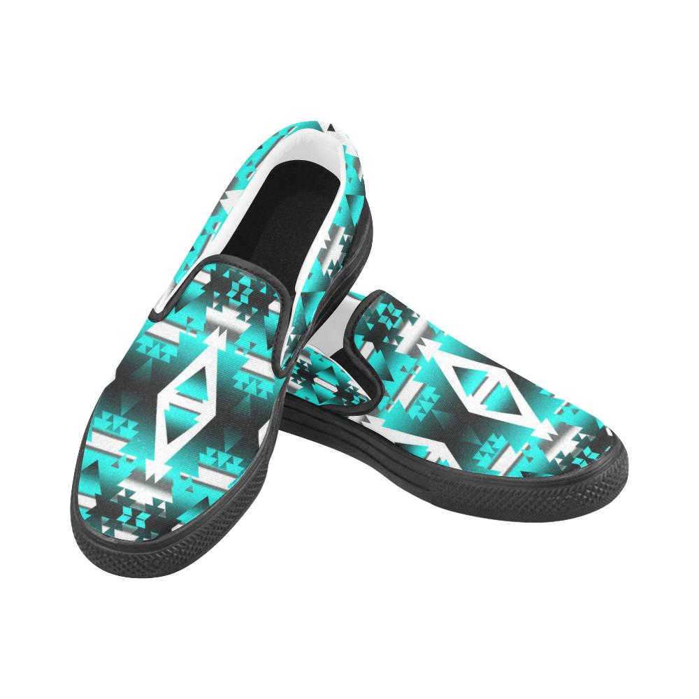 Deep Lake Winter Camp Women's Unusual Slip-on Canvas Shoes (Model 019) Women's Unusual Slip-on Canvas Shoes (019) e-joyer
